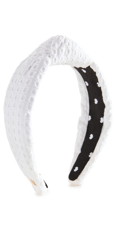 Lele Sadoughi Eyelet Knotted Headband Bianca 100