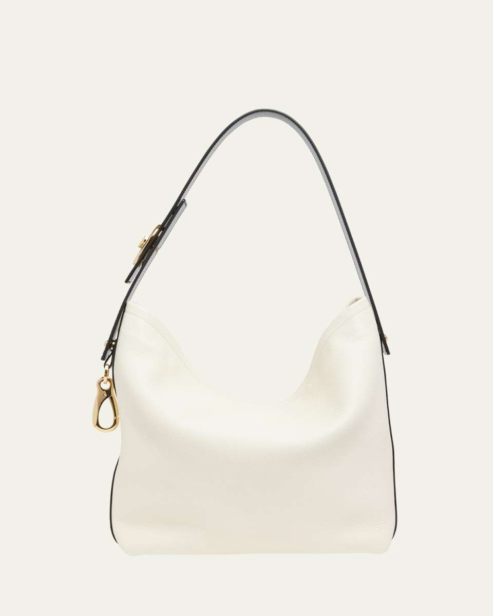 VLOGO Calfskin Leather Hobo Bag