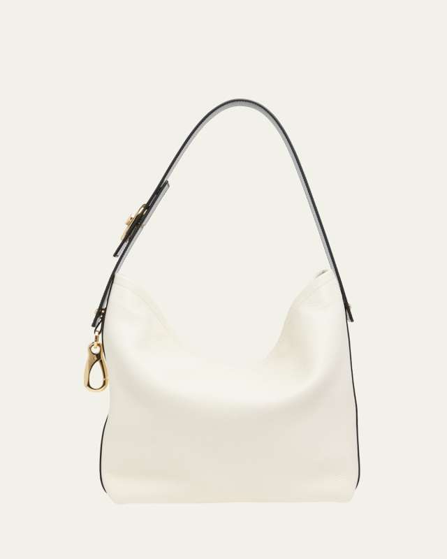 VLOGO Calfskin Leather Hobo Bag
