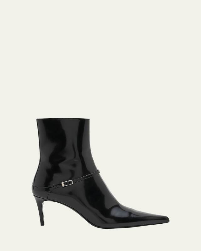 Vendome Patent Buckle Stiletto Booties