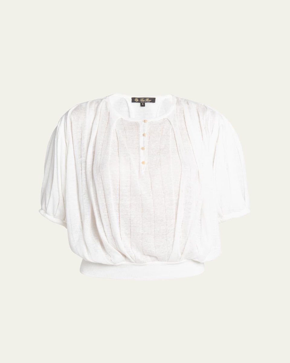 Serafino Pleated Flax Blous