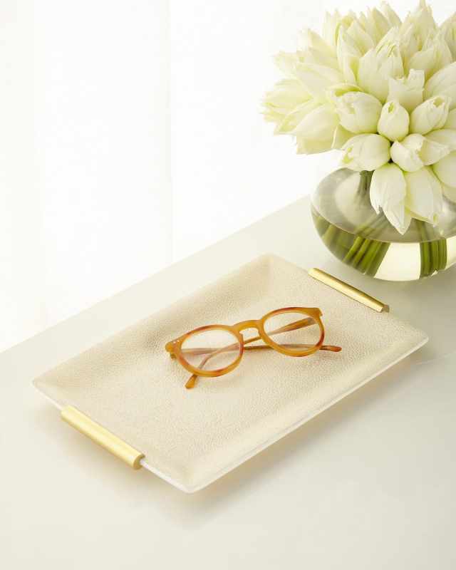 Faux Shagreen Small Vanity Tray