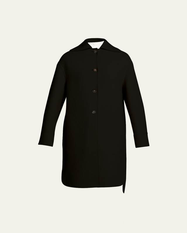 Single-Breasted Felted Wool Coat