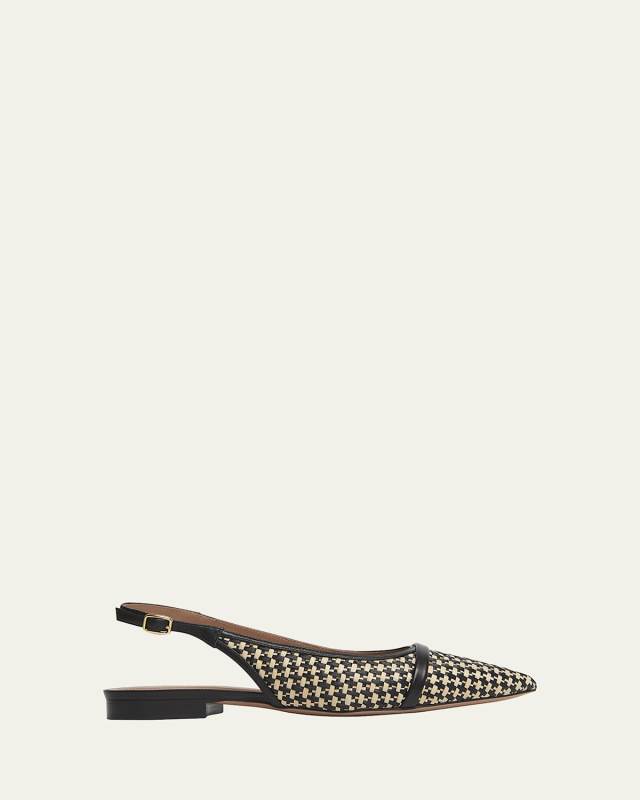 Jama Bicolor Raffia Slingback Ballerina Flats