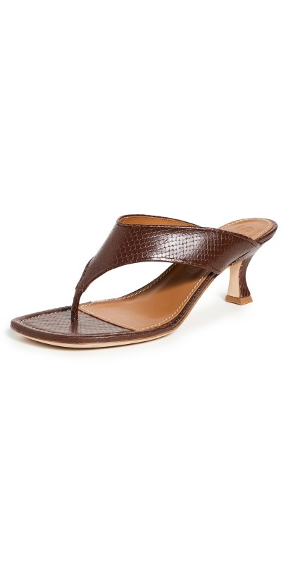 STAUD Natalia Thong Sandals Mahogany