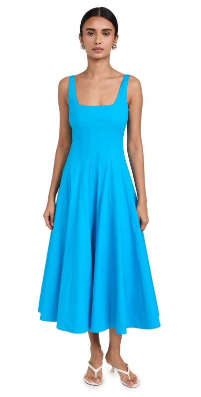 STAUD Wells Dress Aquatic Blue