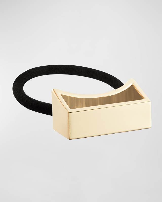 Geometric Gold Plated Metal Ponytail Holder