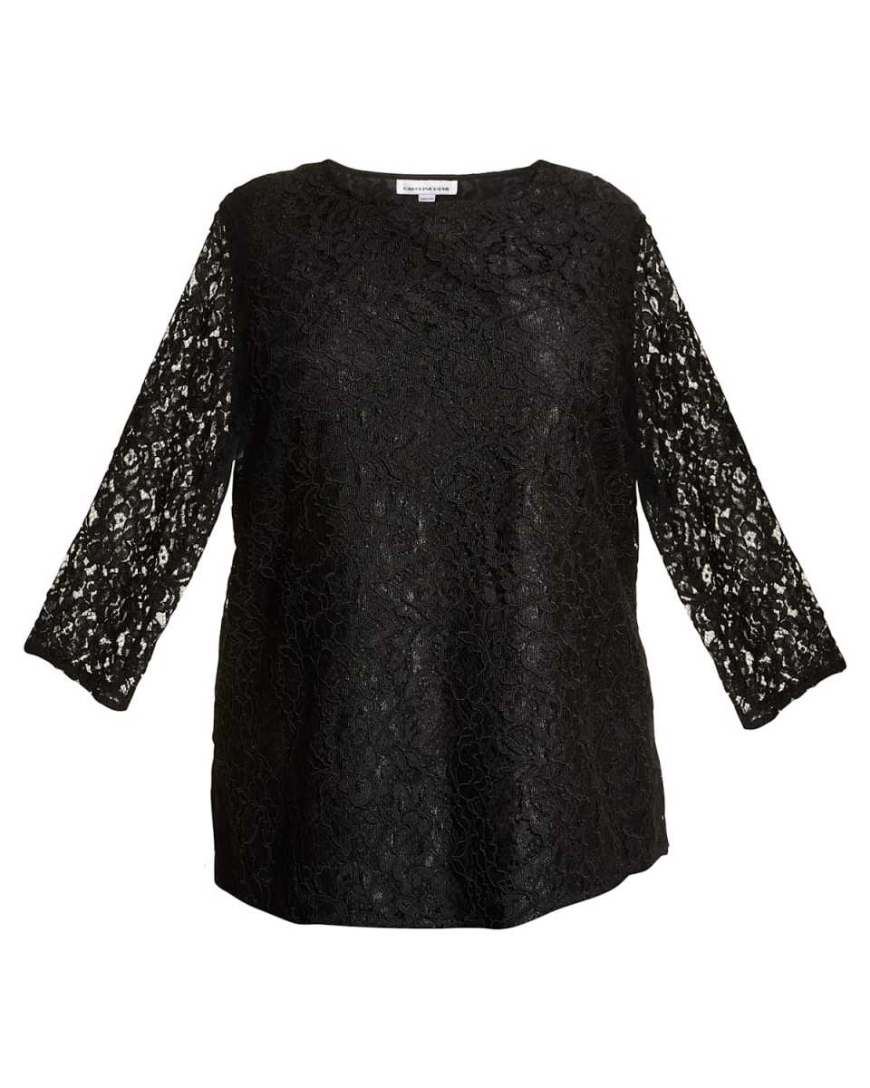 Plus Size Lined Flora Lace Tunic