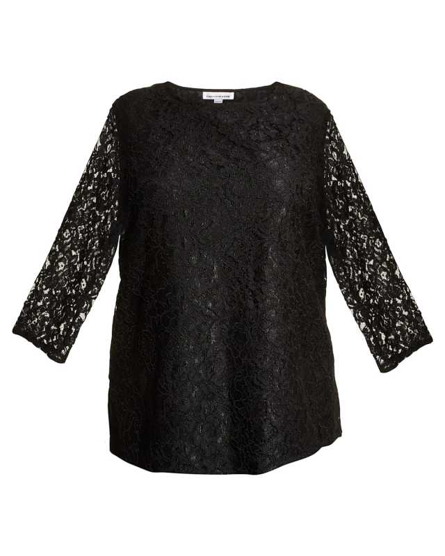Plus Size Lined Flora Lace Tunic