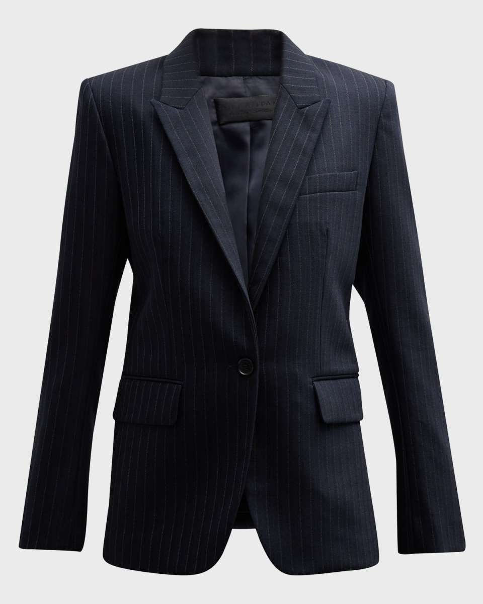 Adele Pinstripe Tailored Blazer Jacket