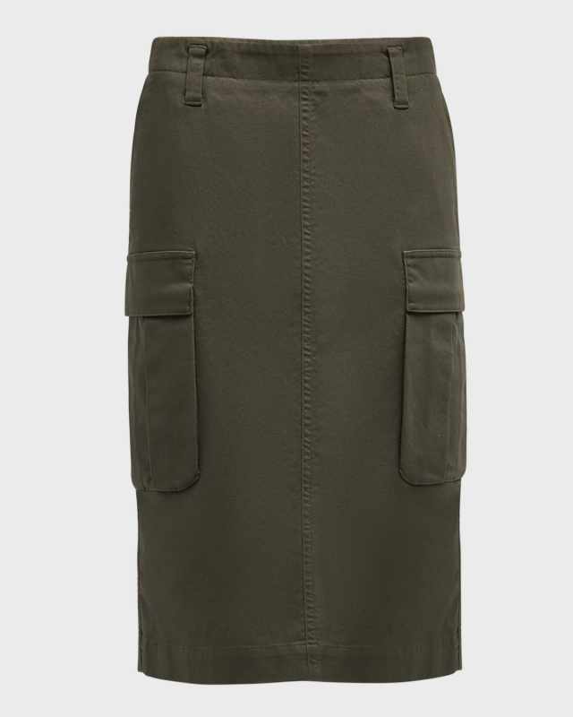 Utility Knee-Length Cargo Skirt