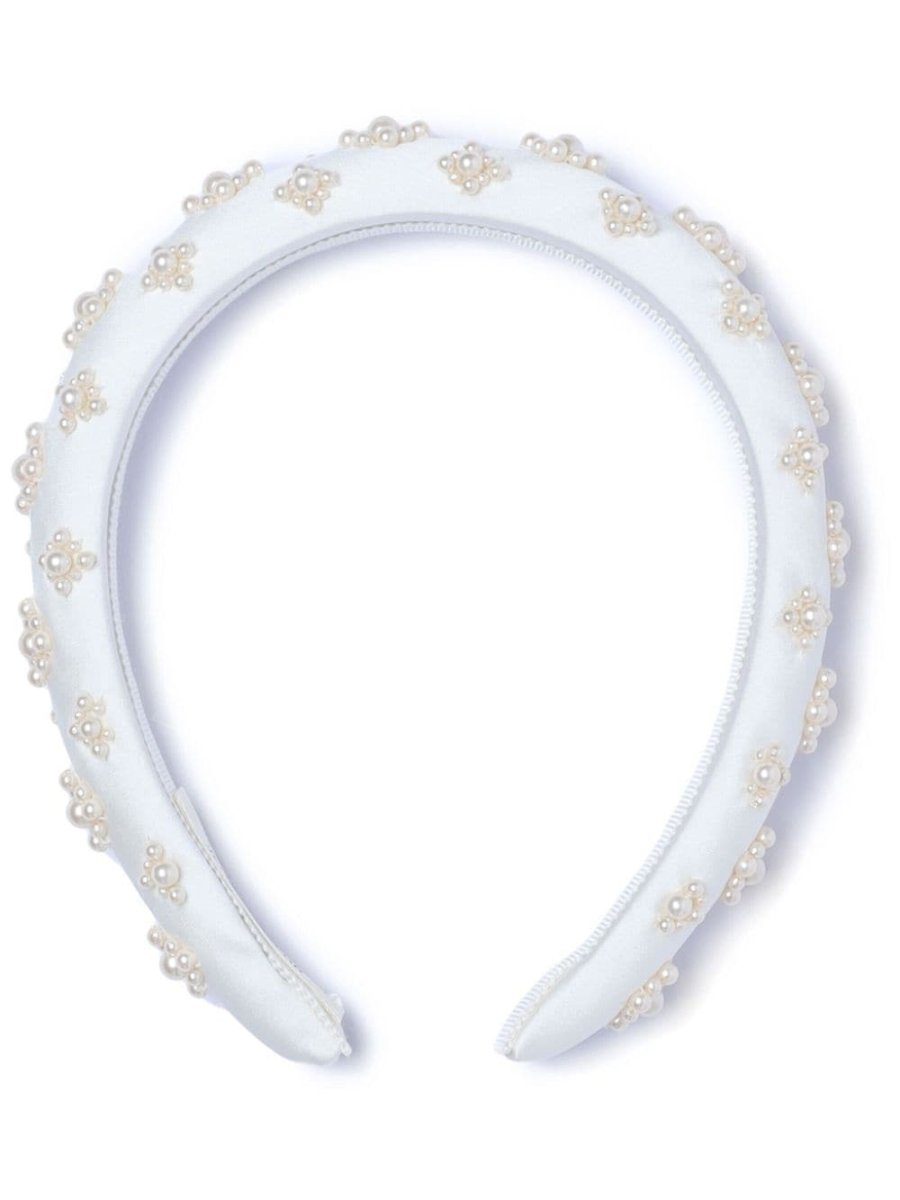 pearl-embellished silk headband