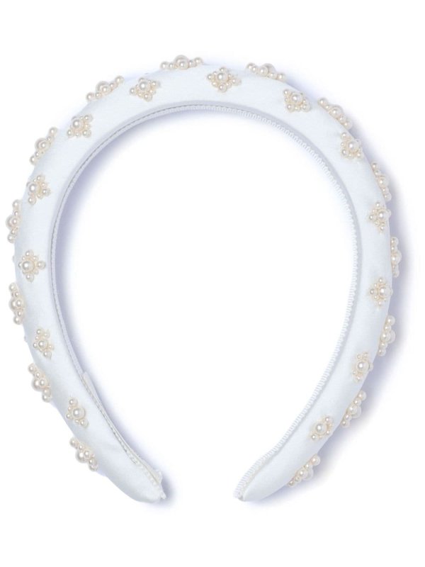 pearl-embellished silk headband