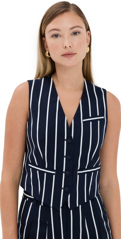 Veronica Beard Bennett Vest Navy/White