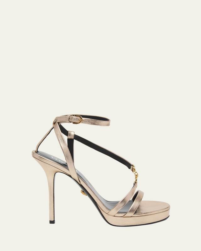 Medusa Metallic Ankle-Strap Sandals