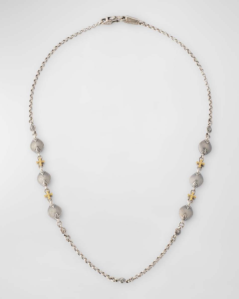 Silver and Gold Chain Necklace, 18"L