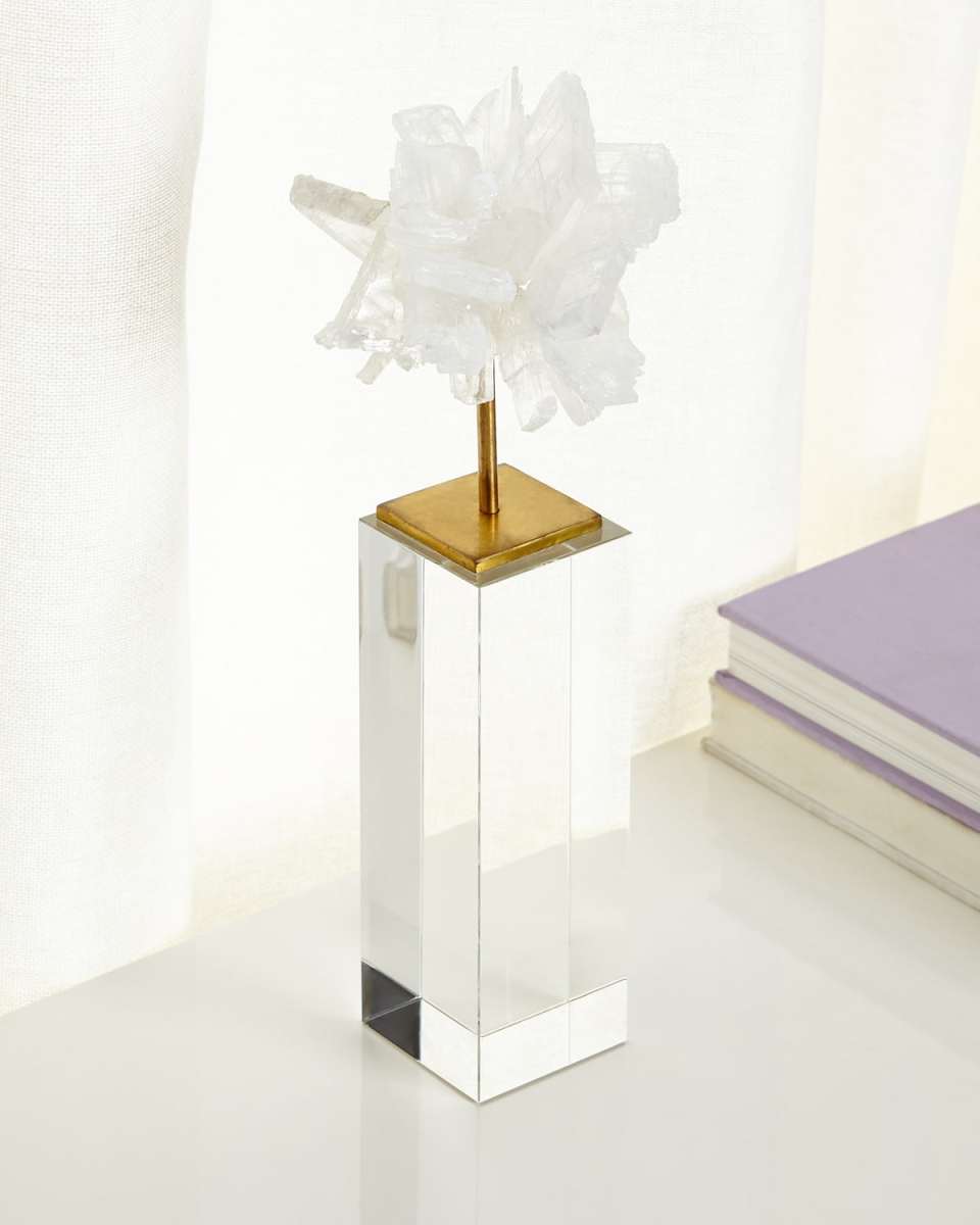 Tall Selenite Blossom on Stand