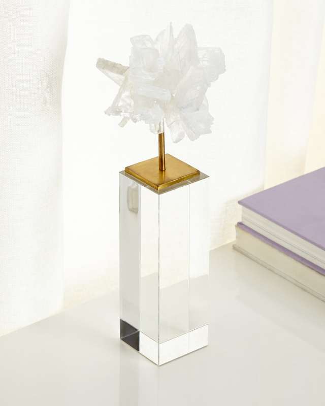 Tall Selenite Blossom on Stand