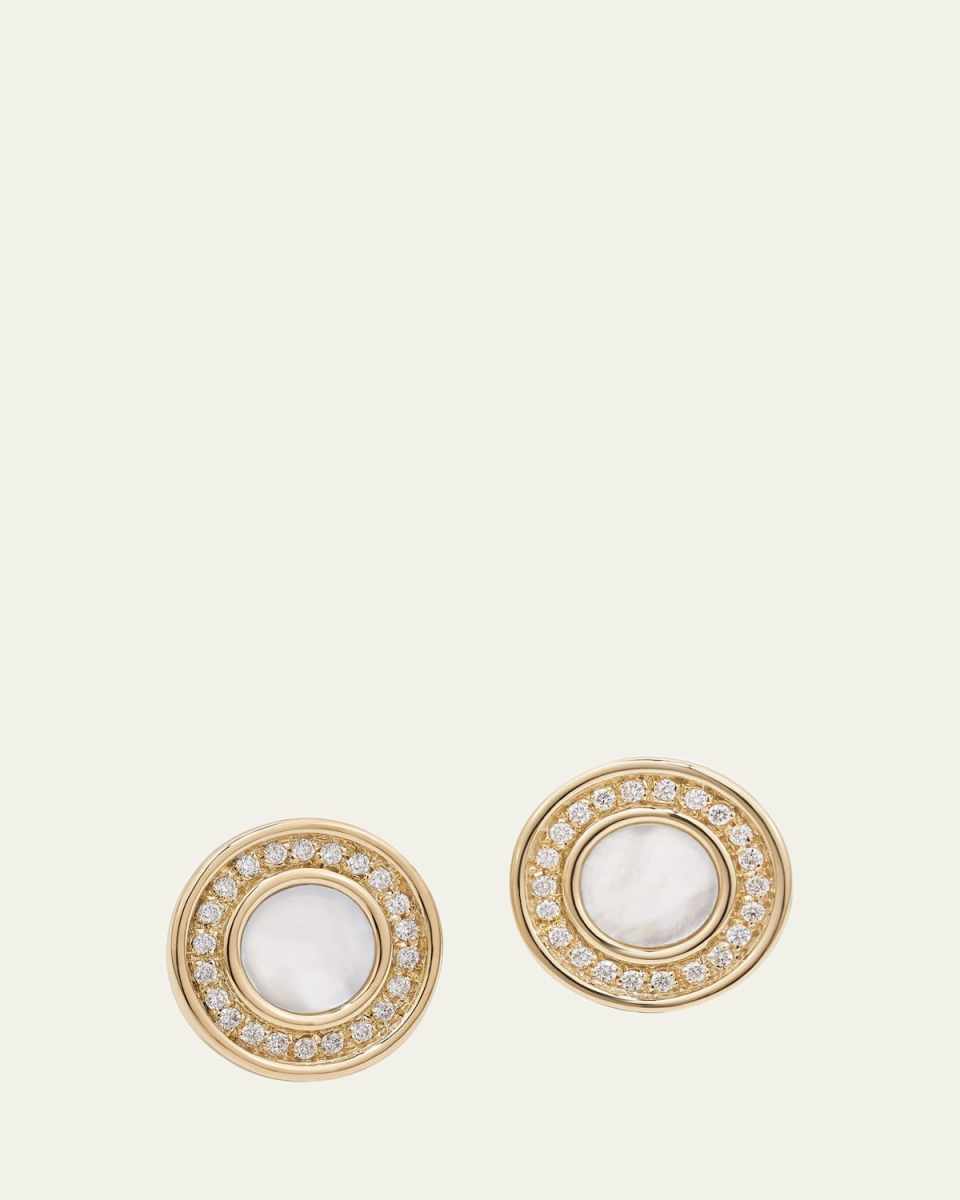 Toscano 18K Yellow Gold Earrings with Mother-of-Pearl and Diamonds
