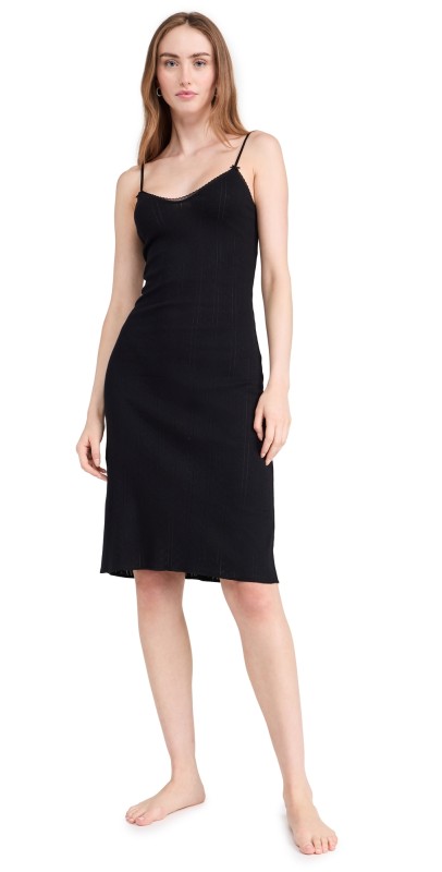 COUCOU The Midi Slip Dress Black