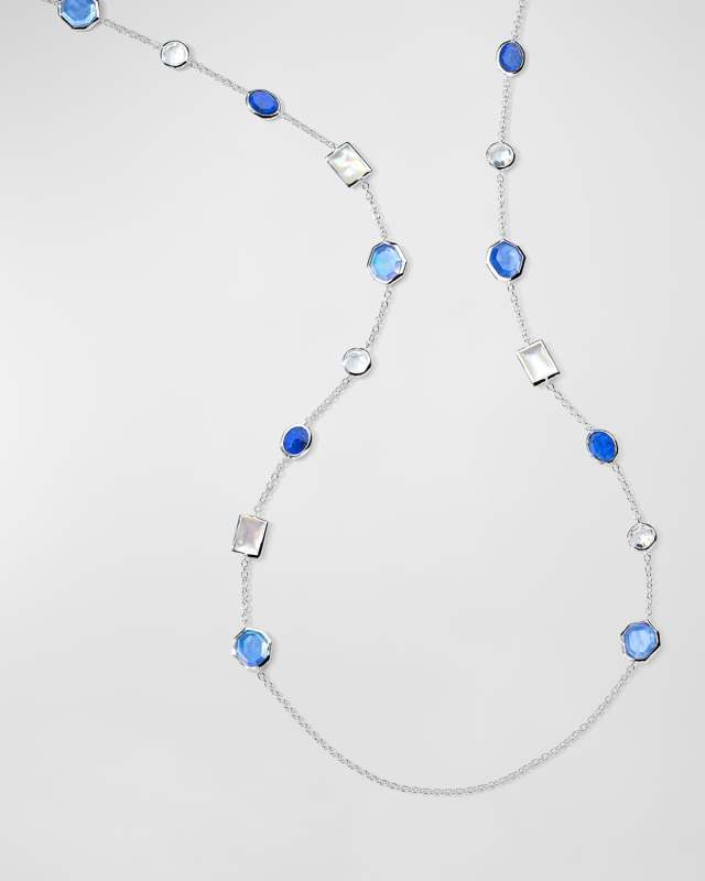 925 Rock Candy Mixed-Cut Long Station Necklace in Corsica, 36"L