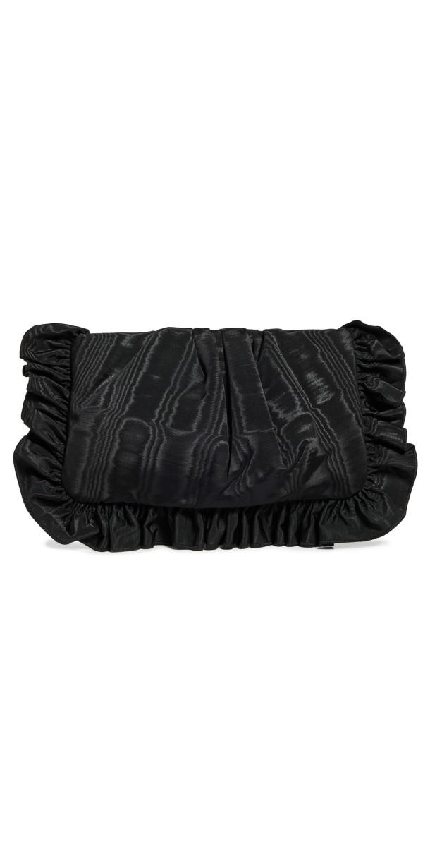Loeffler Randall Mavis Ruffle Trim Clutch Black