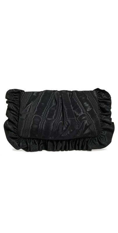 Loeffler Randall Mavis Ruffle Trim Clutch Black