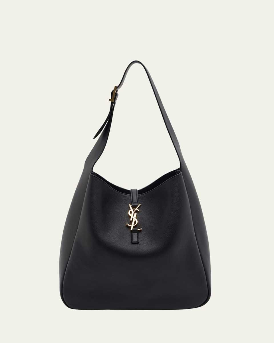 Le 5A7 Large YSL Shoulder Hobo Bag in Smooth Leather
