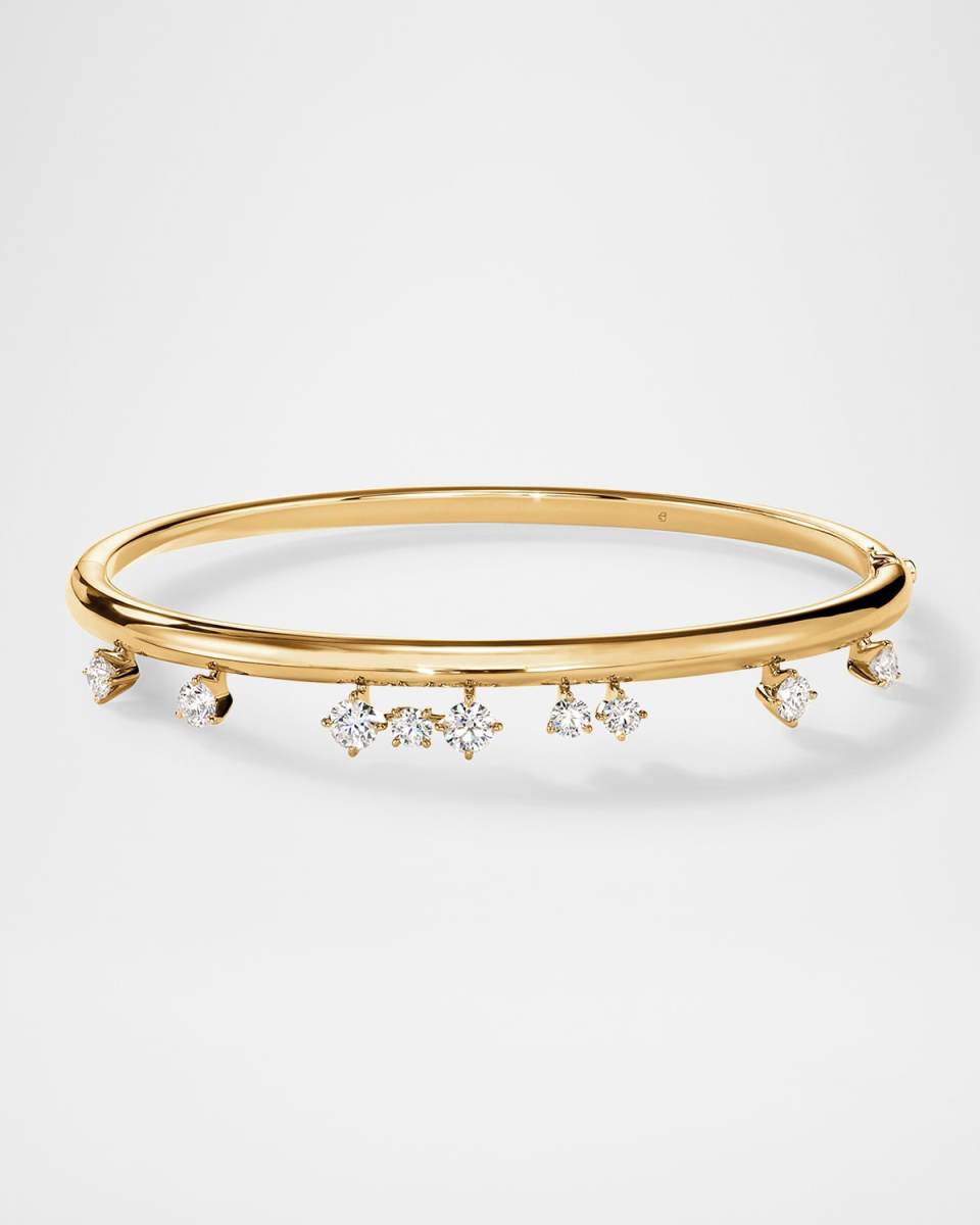 Barre 18K Yellow Gold Floating Diamond Bangl