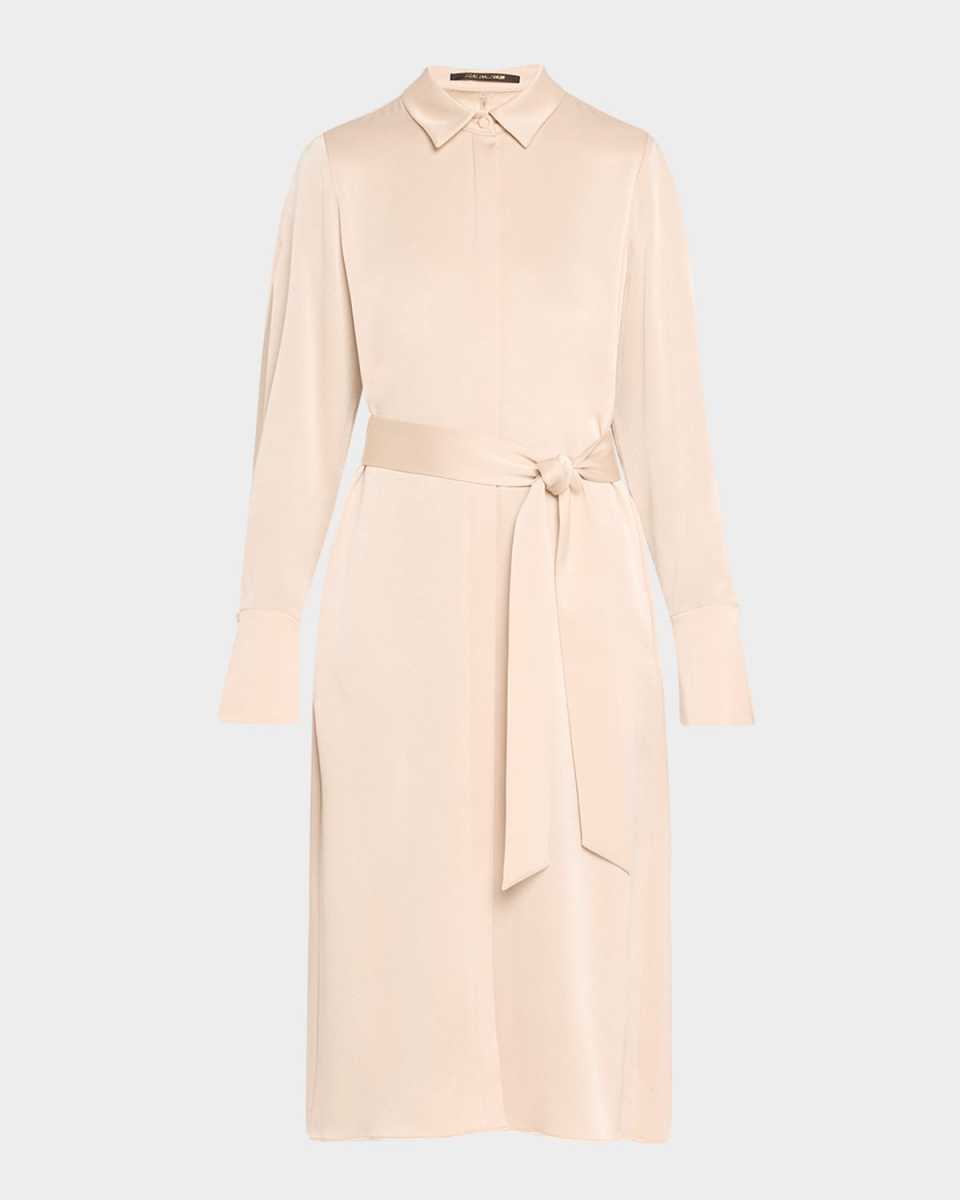 Everett Satin Back Crepe Cape Midi Shirtdress