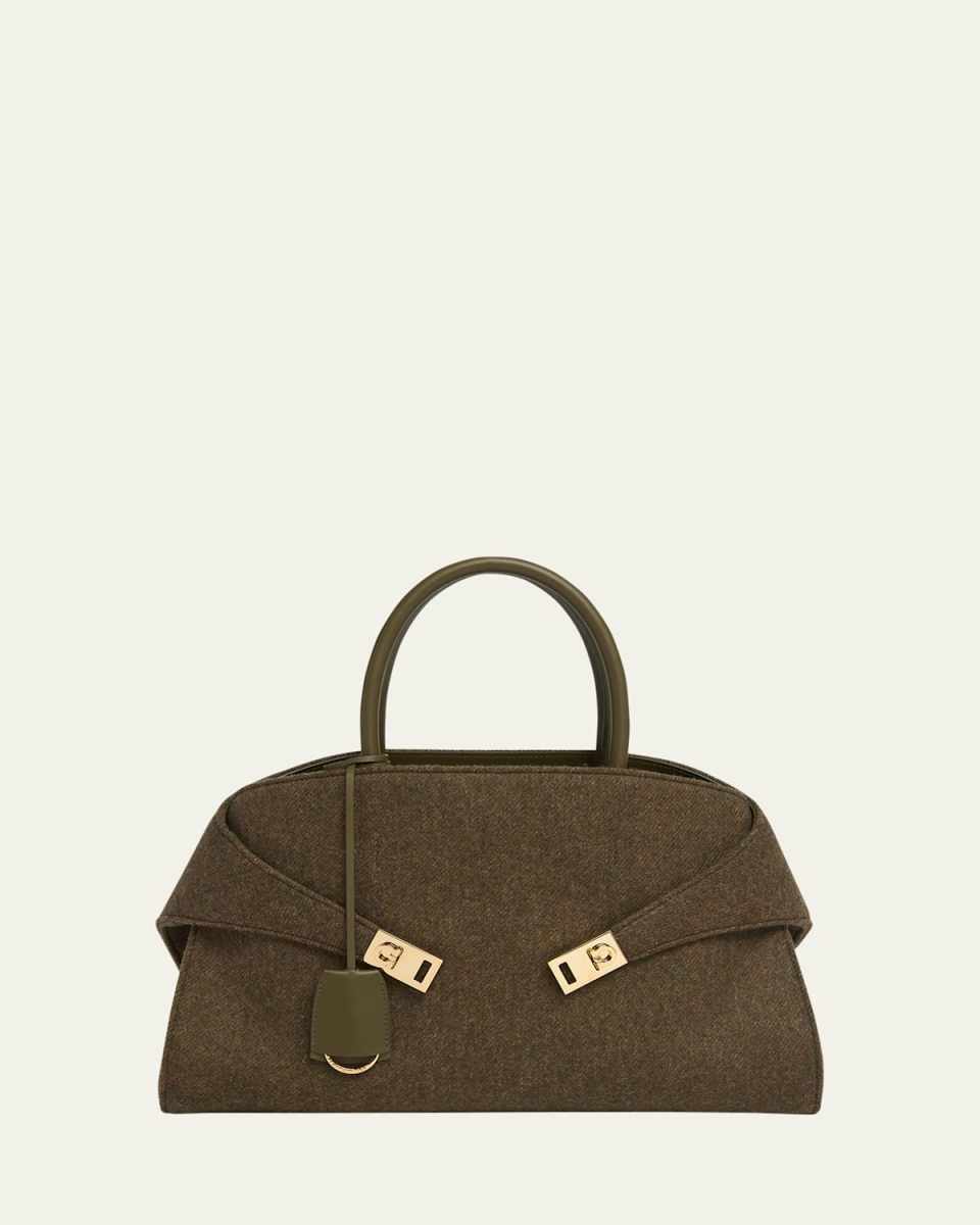 Hug Medium Wool Felt Top-Handle Bag