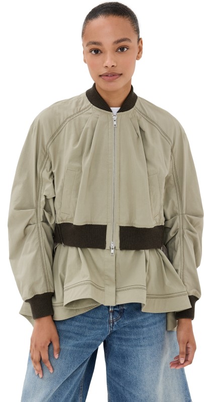 3.1 Phillip Lim Double Layered Bomber Jacket with Flare Hem Fog