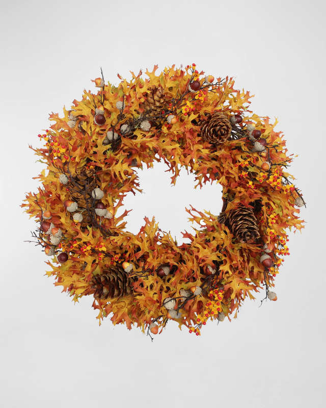Oak Leaf Thanksgiving Wreath - 30'' Round