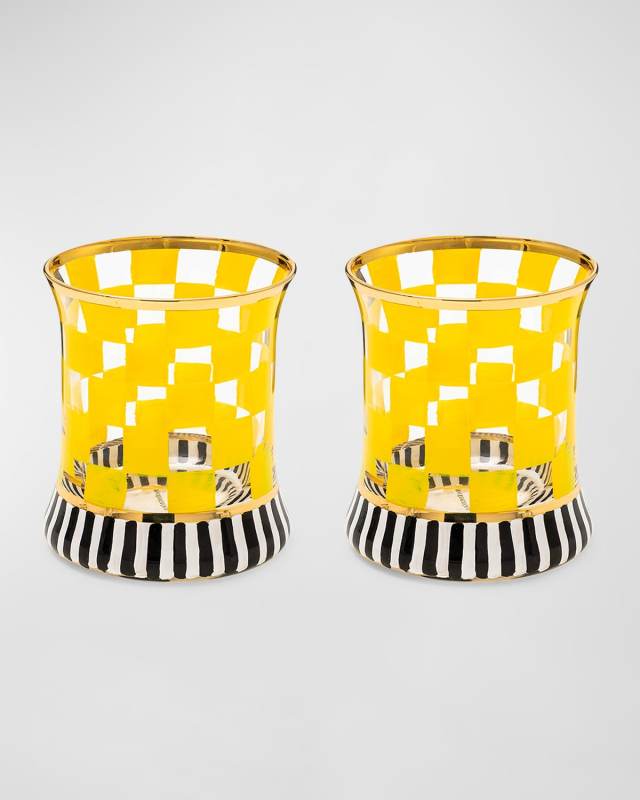 Carnival Yellow 8 oz. Tumbler Glasses, Set of 2
