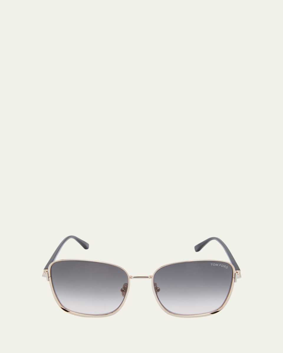 Fern Gradient Square Metal Sunglasses