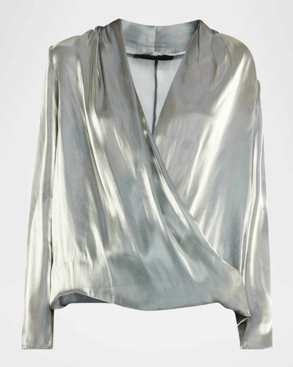 Metallic Organza Wrap Top