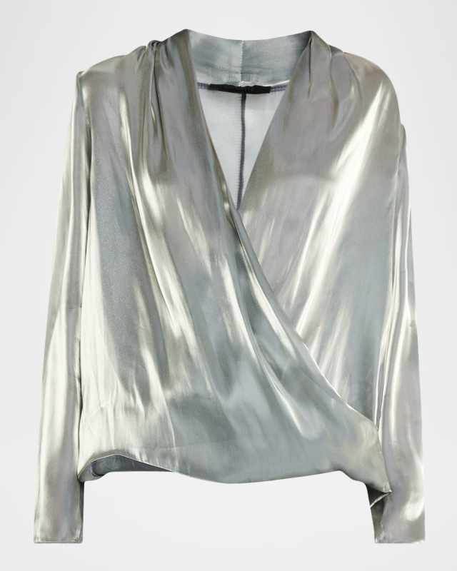 Metallic Organza Wrap Top