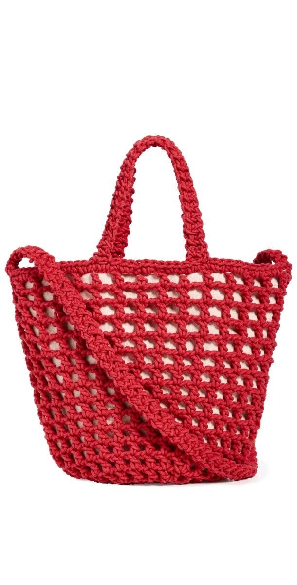 Madewell Crochet Rope Tote Bright Poppy