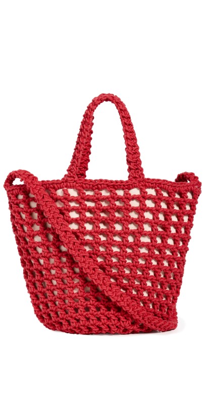 Madewell Crochet Rope Tote Bright Poppy