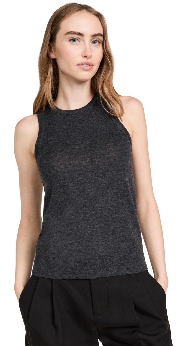 Vince High Neck Tank H Charcoal
