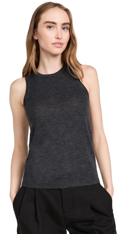 Vince High Neck Tank H Charcoal