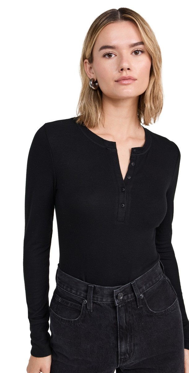Z Supply Scarlett Henley Black
