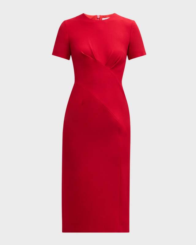 Bel Gathered Midi Sheath Dress