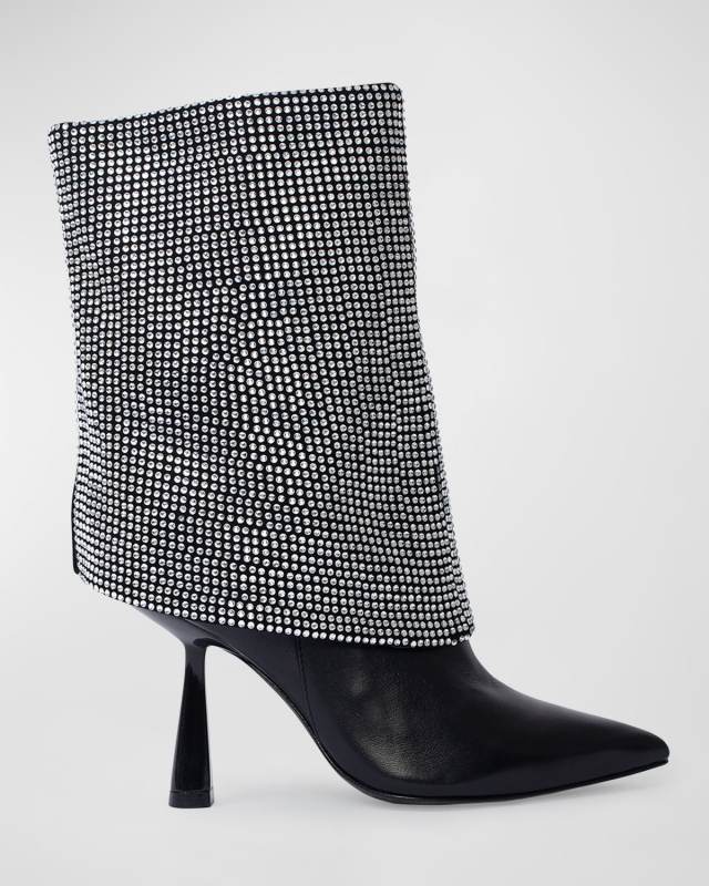 Cecille Leather Foldover Stiletto Boots