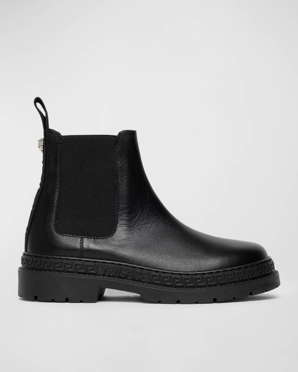 Girl's Greca Calf Leather Chelsea Boots, Kids