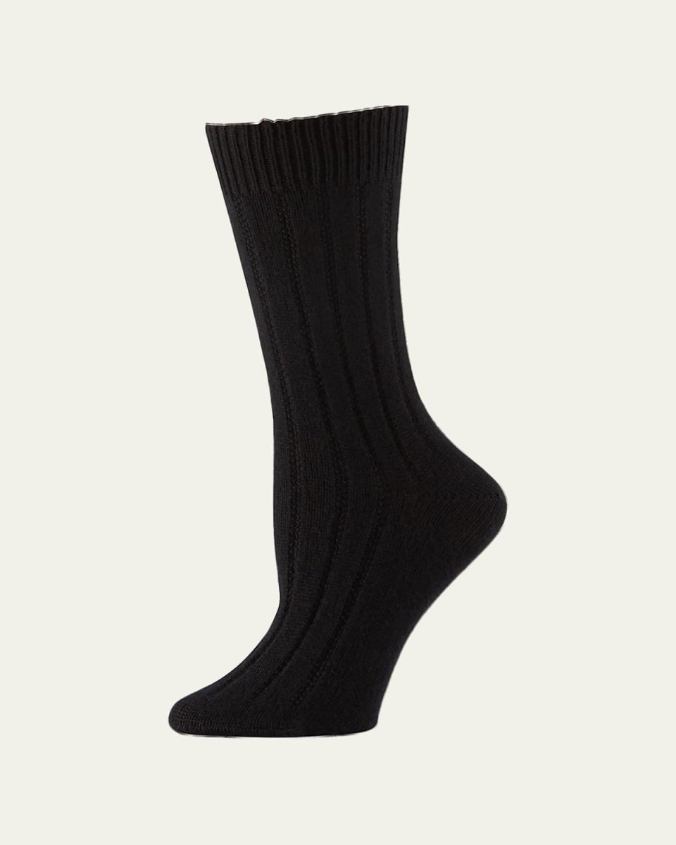 Cashmere Ribbed Socks