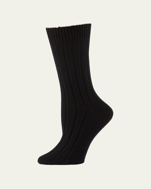 Cashmere Ribbed Socks