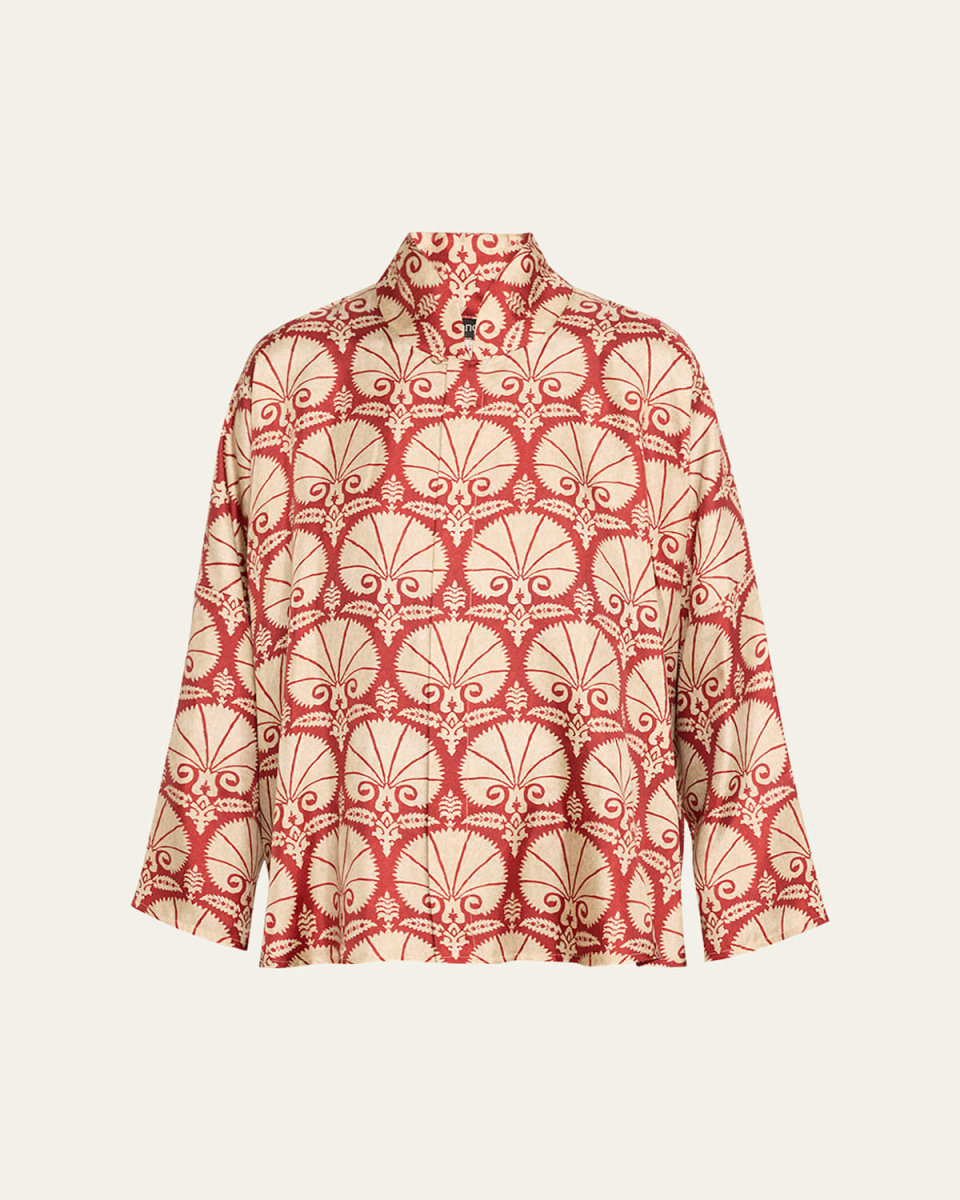 Chinese Imperial Shirt with Chinese Collar (Mid Plus Length)