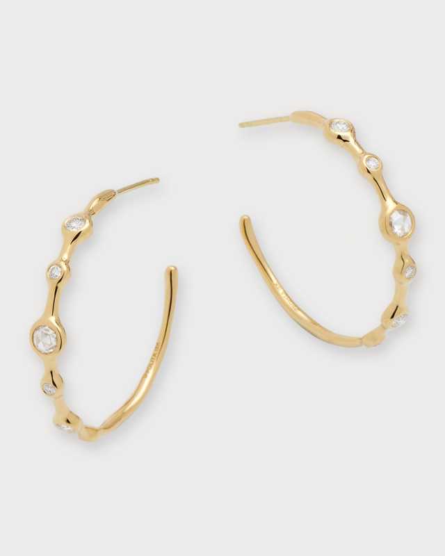Superstar 18K Yellow Gold Hoop Earrings with Diamonds