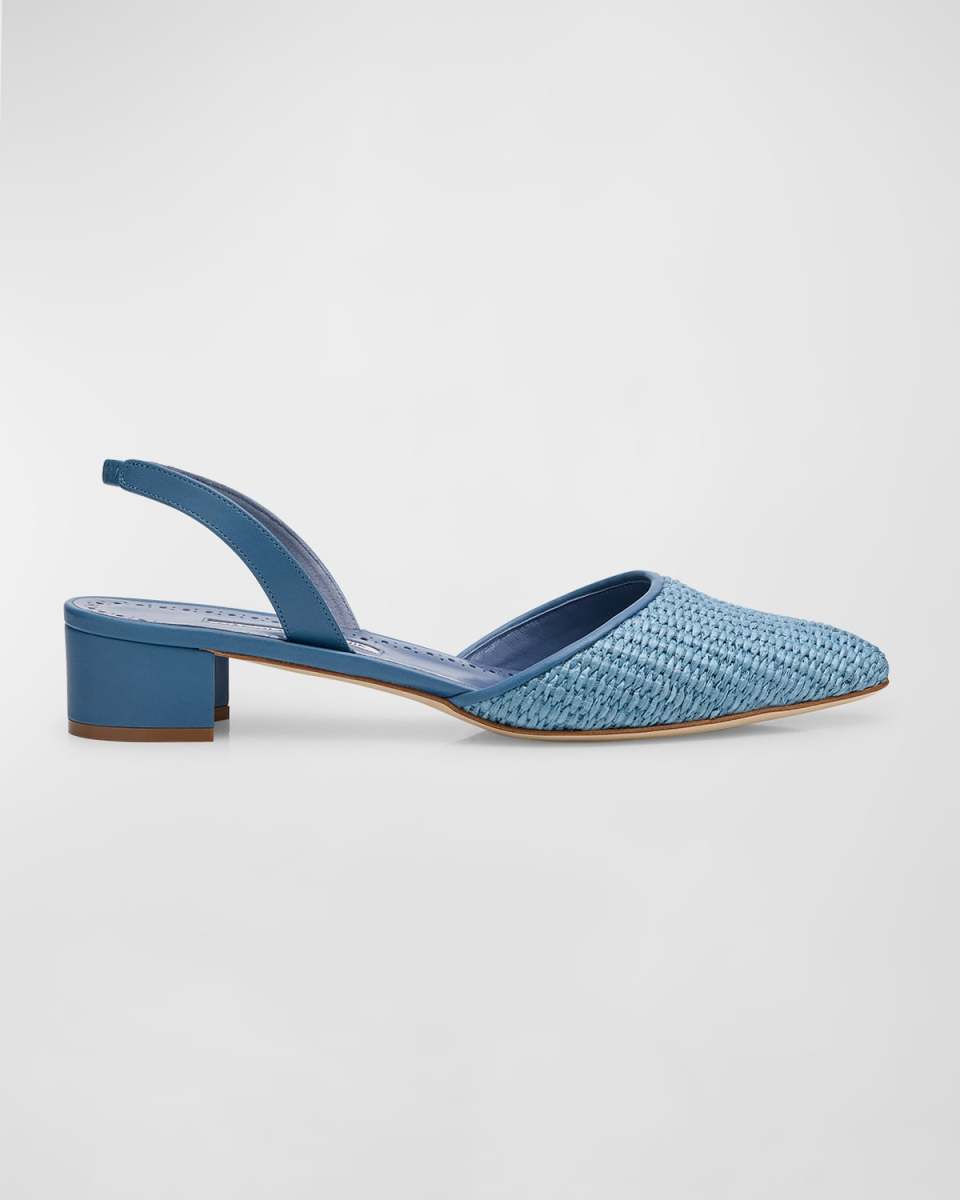 Woven Slingback Ballerina Pumps